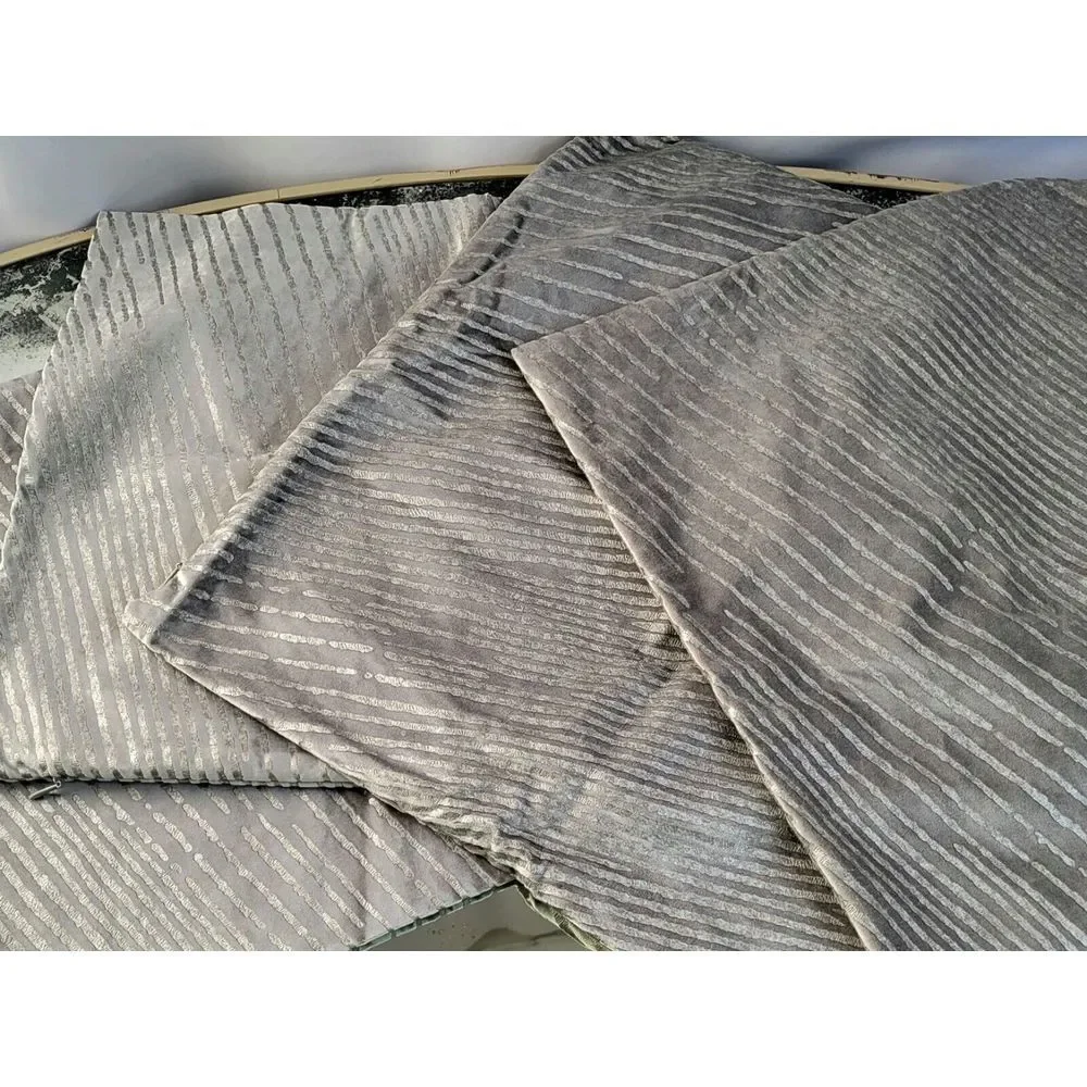 4 Restoration‎ Hardware Ratti Hand-Screened Velvet Pillow Covers Silver